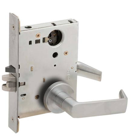 Schlage Grade 1 Institution Mortise Lock, Less Cylinder, 06 Lever, A Rose, Satin Stainless Steel Finish, Fie L9082L 06A 630